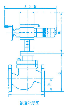 电动调节阀普通外形图